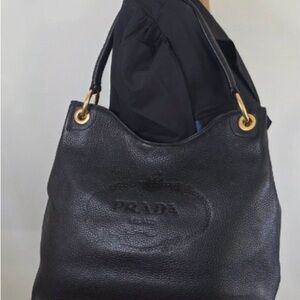Prada Black Leather Shoulder Bag